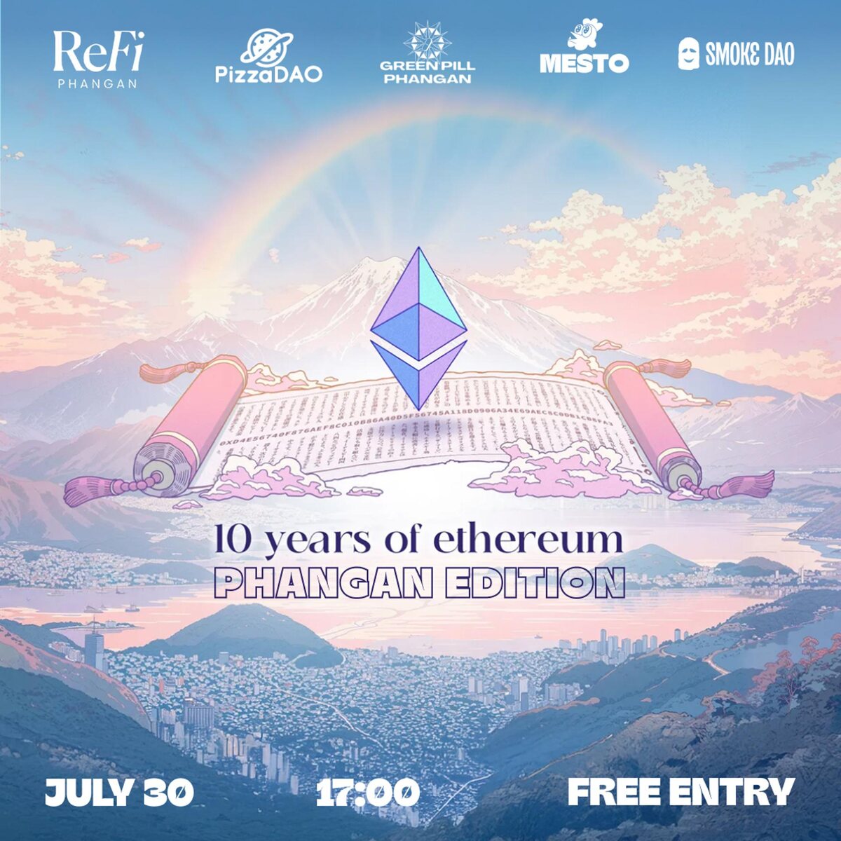 GreenPill Phangan Ethereum 10-year celebration artwork from Luma.