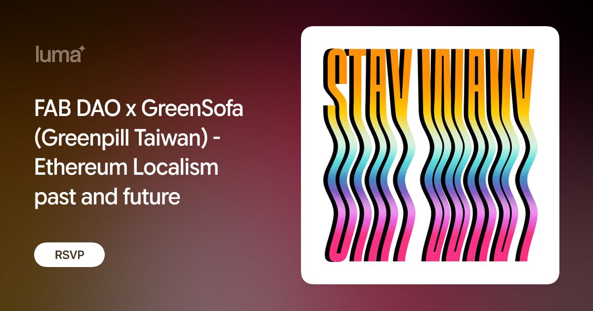 GreenSofa Ethereum Localism event artwork from Luma.