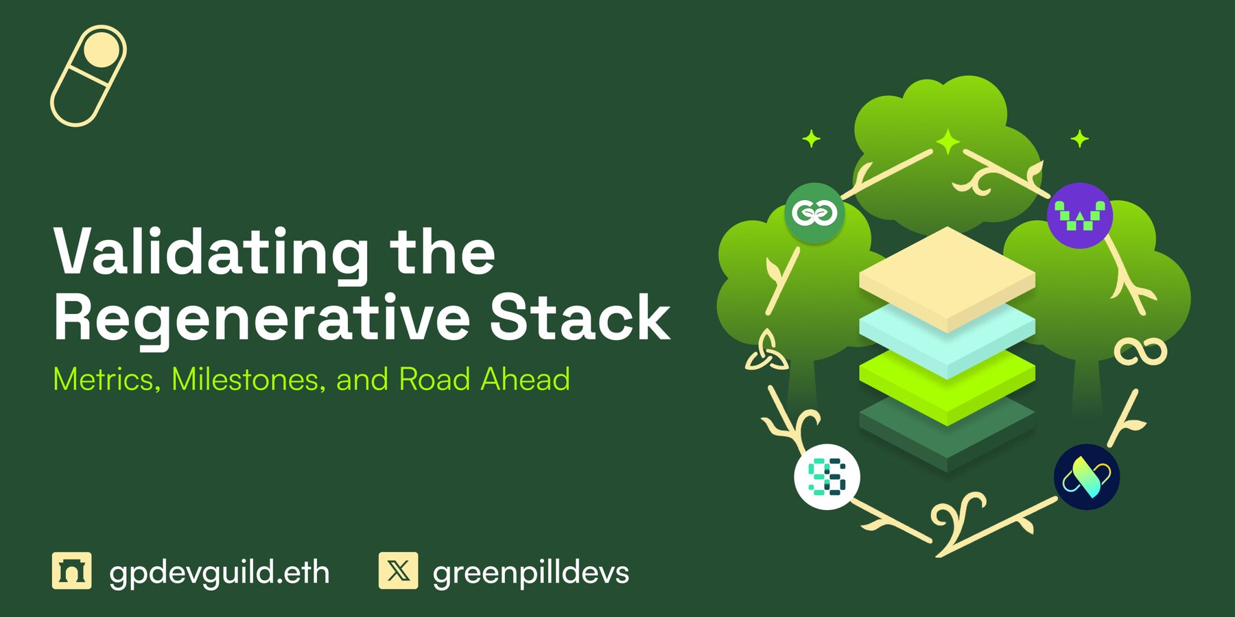 Infographic for the Greenpill Dev Guild regenerative stack.